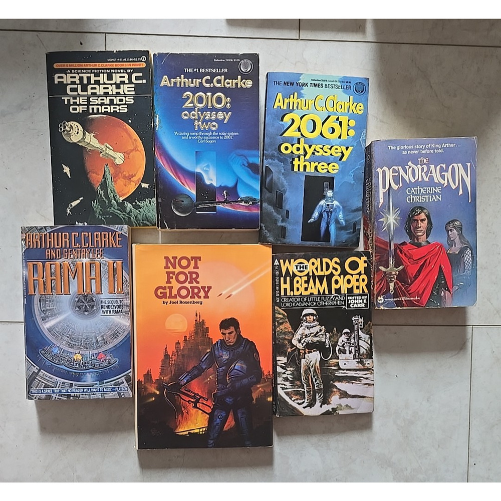Lot of 7 Vintage Arthur C. Clarke Space Fantasy Science Fiction Paperback Books